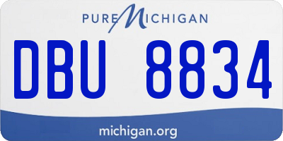 MI license plate DBU8834