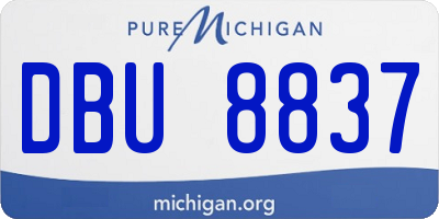 MI license plate DBU8837