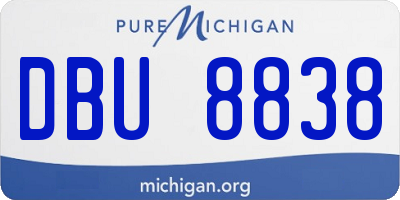 MI license plate DBU8838