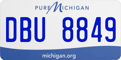 MI license plate DBU8849