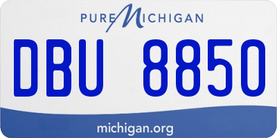 MI license plate DBU8850