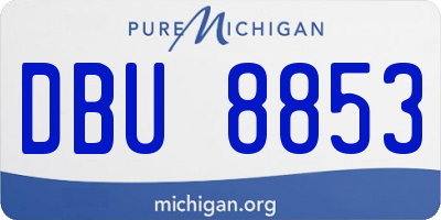 MI license plate DBU8853