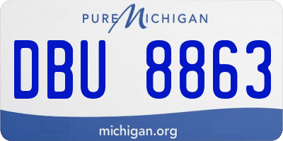 MI license plate DBU8863