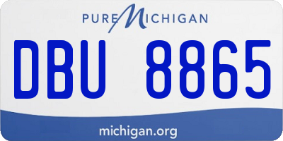 MI license plate DBU8865