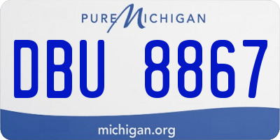 MI license plate DBU8867