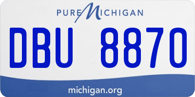 MI license plate DBU8870