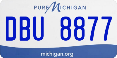 MI license plate DBU8877