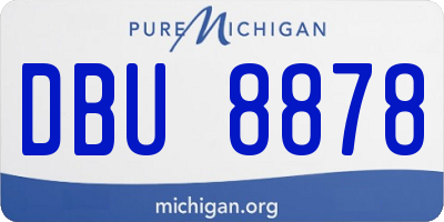 MI license plate DBU8878