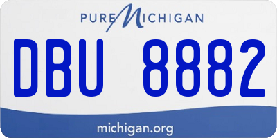 MI license plate DBU8882
