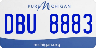 MI license plate DBU8883