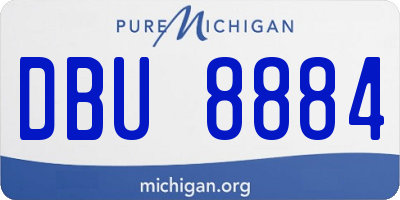 MI license plate DBU8884