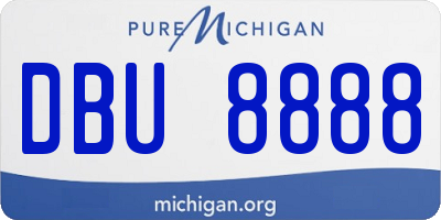 MI license plate DBU8888