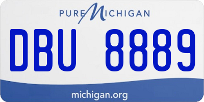 MI license plate DBU8889
