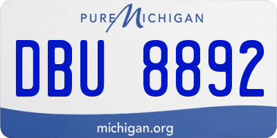 MI license plate DBU8892