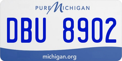 MI license plate DBU8902
