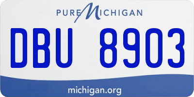 MI license plate DBU8903