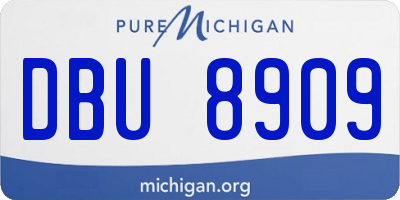 MI license plate DBU8909