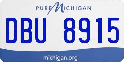 MI license plate DBU8915