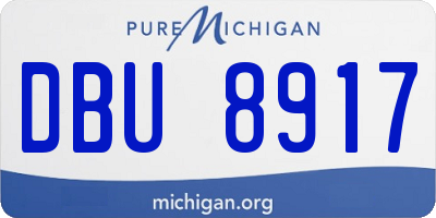 MI license plate DBU8917