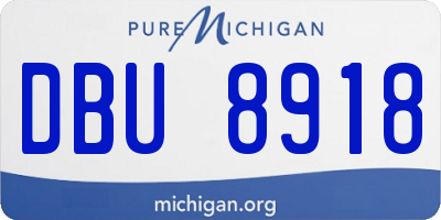 MI license plate DBU8918