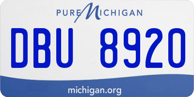 MI license plate DBU8920