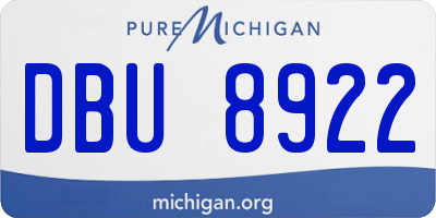 MI license plate DBU8922