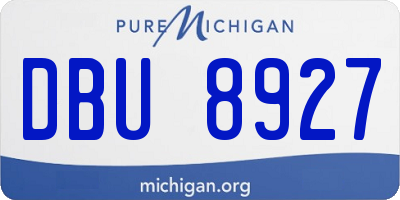 MI license plate DBU8927