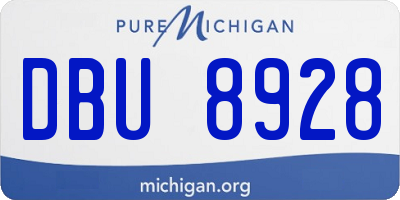 MI license plate DBU8928