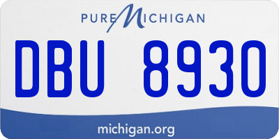 MI license plate DBU8930
