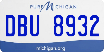 MI license plate DBU8932