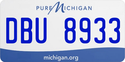 MI license plate DBU8933