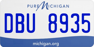 MI license plate DBU8935