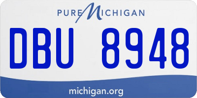 MI license plate DBU8948