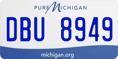 MI license plate DBU8949