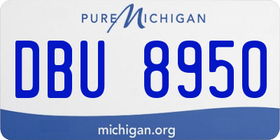 MI license plate DBU8950