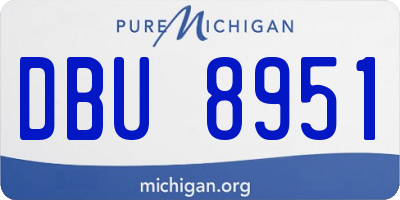 MI license plate DBU8951