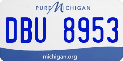 MI license plate DBU8953