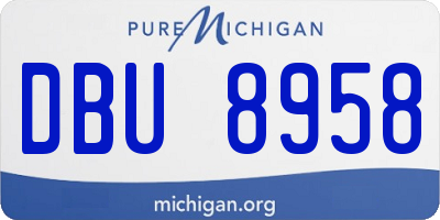 MI license plate DBU8958