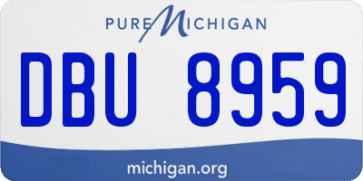 MI license plate DBU8959