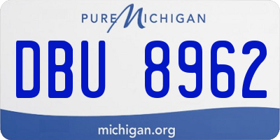 MI license plate DBU8962