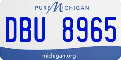 MI license plate DBU8965
