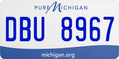 MI license plate DBU8967
