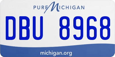 MI license plate DBU8968