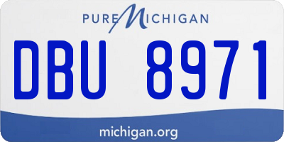 MI license plate DBU8971