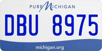 MI license plate DBU8975