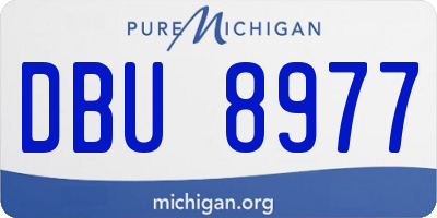 MI license plate DBU8977