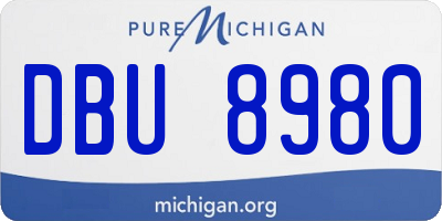 MI license plate DBU8980