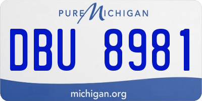 MI license plate DBU8981