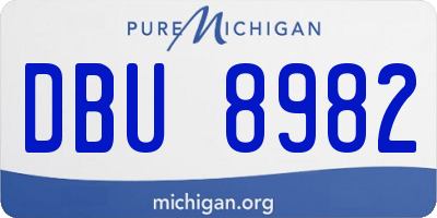 MI license plate DBU8982