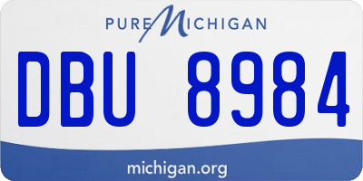 MI license plate DBU8984